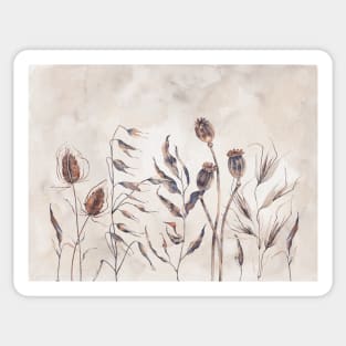 Beige Dried wildflowers Sticker